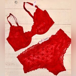 NWT! Victorias Secret TEASE Red Lingerie Set